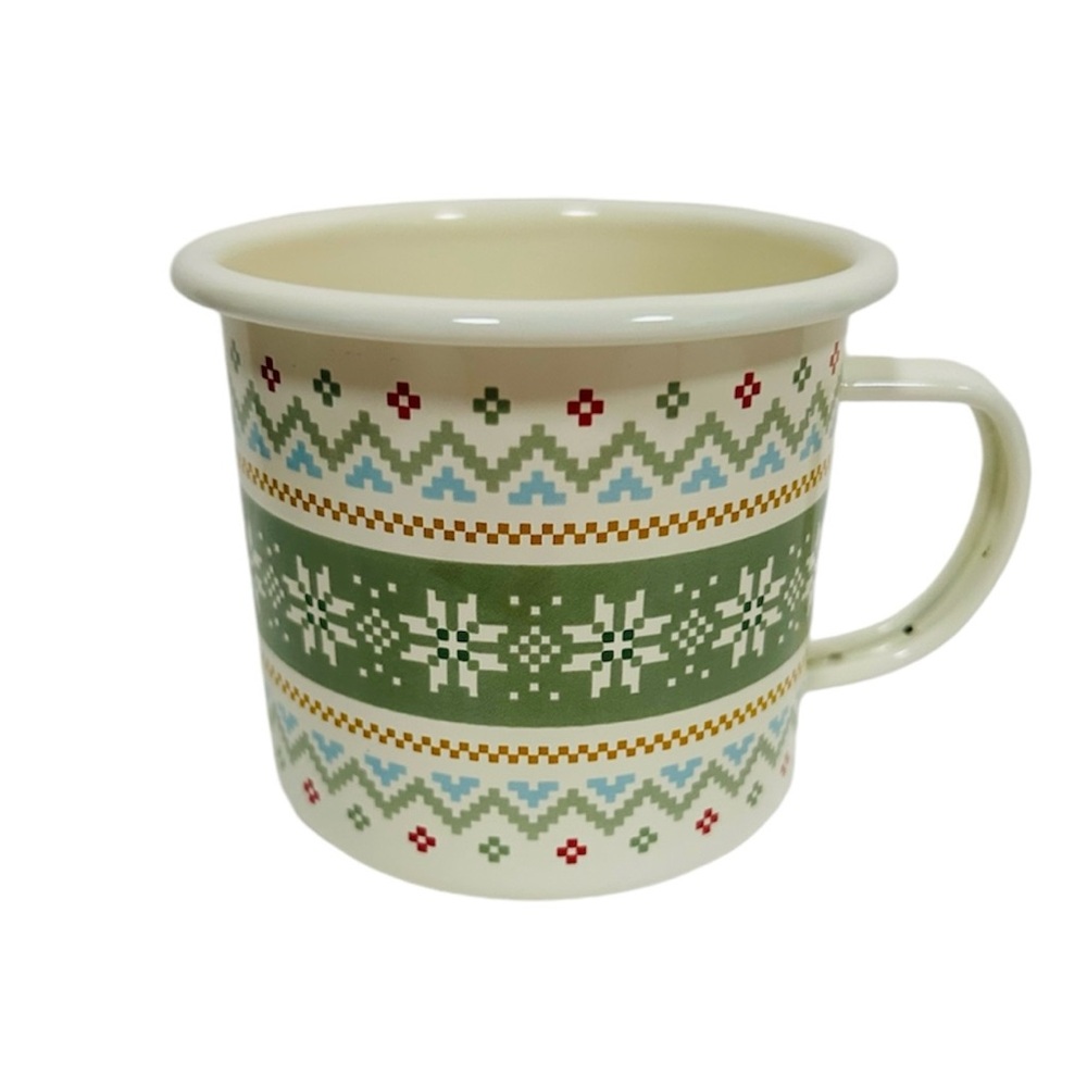 Spoonful of Comfort Fair Isle Enamel Mug Metal 12oz